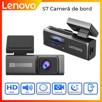 Camera DVR Lenovo S7 ecran 1.97 inch 4K fata si 1080 spate Wifi Starlight night vision carcasa metal