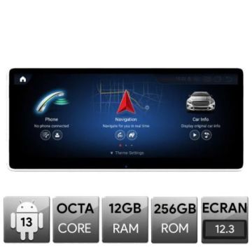 Navigatie dedicata Mercedes GLC V-Klass masini cu NTG6 MBUX Android ecran 12.3" 2K Qled 12+256 Qualcomm 668 4G BT camere 360