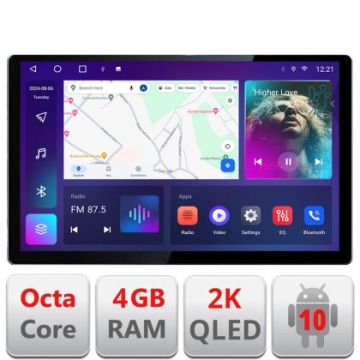 Navigatie Toyota Corolla 2017-2018 Qled 2K Octa Core 4+64 LTE 4G DSP Wifi 5Ghz android auto carplay radio gps internet EDT-E413-2K
