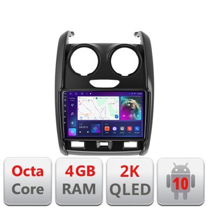 Navigatie Dacia Duster 2012-2019 C-157 Android Octa Core Ecran 2K QLED GPS 4G 4+32GB 360 KIT-157+EDT-E409-2K