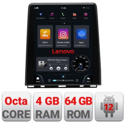 Navigatie Renault Clio 5,Qled 9.7",Qualcomm 8X 8+128 360 4G Hdd,4G,DSP,Carplay,Bluetooth