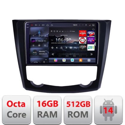 Navigatie Renault Kadjar 2015-2021 Edotec Kit-9030 8 core QLED 2K 16+512 360 Android Waze USB Navigatie Internet Youtube Radio