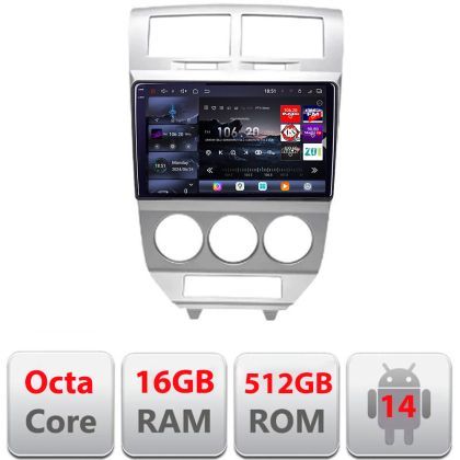 Navigatie Dodge Caliber 2006-2010 Edotec Kit-caliber-06 8 core QLED 2K 16+512 360 Android Waze USB Navigatie Internet Youtube Radio
