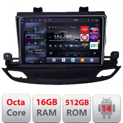 Navigatie Opel Insignia 2018- Edotec Kit-insignia19 8 core QLED 2K 16+512 360 Android Waze USB Navigatie Internet Youtube Radio