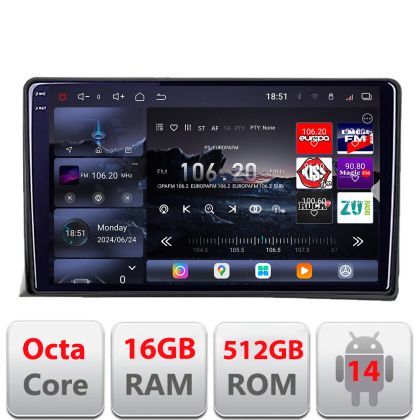 Navigatie vw multivan 2003-2015 Edotec Kit-MULTIVAN 8 core QLED 2K 16+512 360 Android Waze USB Navigatie Internet Youtube Radio