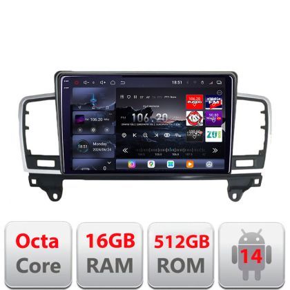 Navigatie Mercedes ML W166 2012-2015 NTG4.5 Edotec Kit-W166 8 core QLED 2K 16+512 360 Android Waze USB Navigatie Internet Youtube Radio