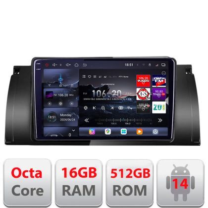 Navigatie BMW E39 si E53 Edotec Kit-082 8 core QLED 2K 16+512 360 Android Waze USB Navigatie Internet Youtube Radio