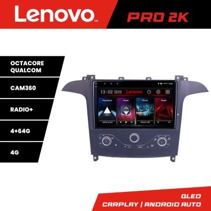 Navigatie Ford S-max 2006-2014 Lenovo Qled 2K Octa Core 4+64 360 DSP carplay android auto radio gps internet KIT-smax-navi+PRO-2K-9-4+64
