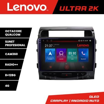 Navigatie Toyota Land Cruiser V8 L200 2009-2020 Qled 2K Octa Core 8+128 LTE 4G DSP Wifi 5Ghz HDMI android auto carplay radio gps internet kit-381-type-b+ULTRA-2K-10-8+128