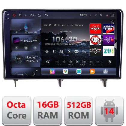 Navigatie Honda Civic 2022- Qled 2K Octa Core 16+512 LTE 4G DSP Wifi 5Ghz android auto carplay radio gps internet kit-civic2022+EDT-E810-2K