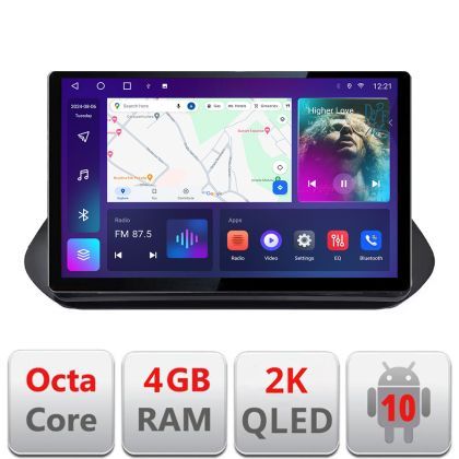 Navigatie Nissan X-trail 2021- Qled 2K Octa Core 4+64 LTE 4G DSP Wifi 5Ghz android auto carplay radio gps internet kit-x-trail-2021+EDT-E413-2K+kit-10-9