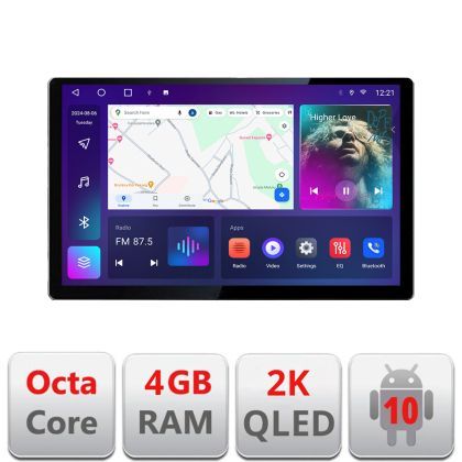 Navigatie Ford Focus C-max S-max Galaxy Mondeo unitati ovale Qled 2K Octa Core 4+64 LTE 4G DSP Wifi 5Ghz android auto carplay radio gps internet kit-ford-oval+EDT-E413-2K