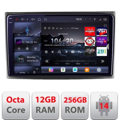 Navigatie Ford Transit 2019- varianta cu radio cd simplu Android radio gps internet 8 core QLED 2K 12+256GB 360 Edotec