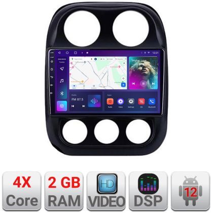 Navigatie Jeep Compass 2010-2016 A-2500  2+32 GB Android Waze USB Navigatie Internet Youtube Radio