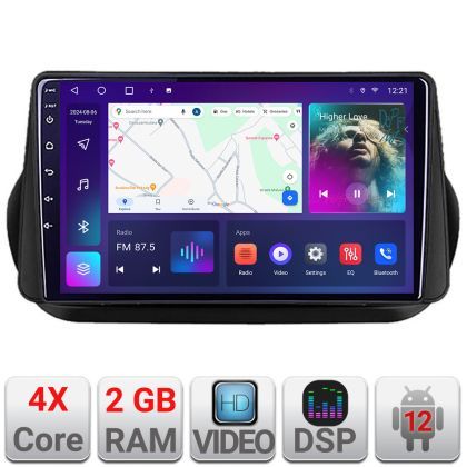 Navigatie Peugeot Bipper, CitroenNemo, Fiat Qubo 2008-2017 Android radio gps internet 2+32 Kit-bipper+EDT-E210v2 v1