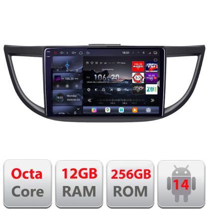 Navigatie Honda CRV 2012-2016 Edotec Kit-469 8 core QLED 2K 12+256GB 360 Android Waze USB Navigatie Internet Youtube Radio