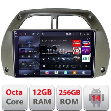Navigatie Toyota Rav 4 2000-2004 Android radio gps internet 8 core QLED 2K 12+256GB 360 Edotec