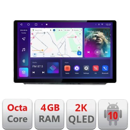 Navigatie Mitsubishi Outlander 2021- Qled 2K Octa Core 4+32 LTE 4G DSP Wifi 5Ghz android auto carplay radio gps internet kit-outlander2023+EDT-E413-2K+kit-outlander202310-9