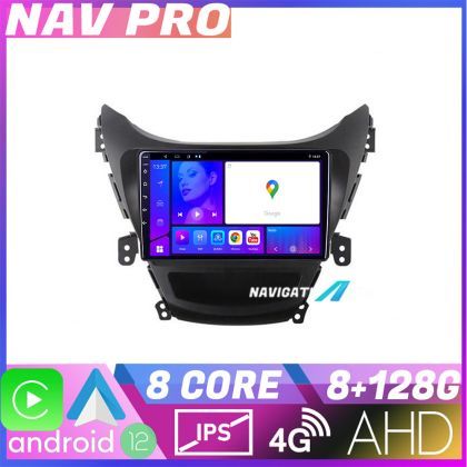 Navigatie Hyundai Elantra 2011 2013 KIT 092 EDOTEC-LITE Android Ecran 720P Octa Core 8 128 Carplay