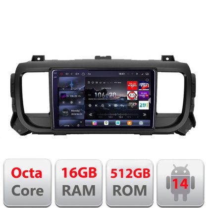 Navigatie Citroen Jumpy Toyota Proace Peugeot Traveller 2017-2022 Edotec Kit-jumpy16 8 core QLED 2K 12+256GB 360 Android Waze USB Navigatie Internet Youtube v1