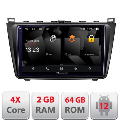 Navigatie Mazda 6 5230-012 Android Ecran 720P Quad Core 2+64 carplay android auto