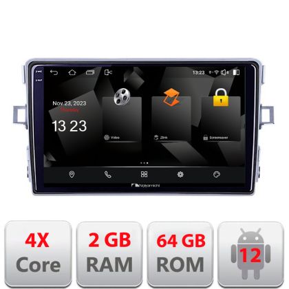 Navigatie Toyota Verso 2010-2016 5230-133 Android Ecran 720P Quad Core 2+64 carplay android auto