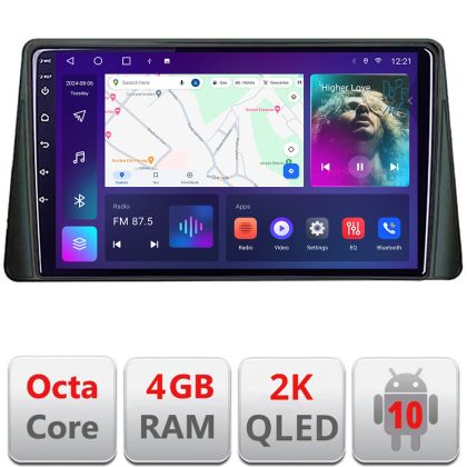 Navigatie Ford Focus 4 Kuga 2018-2023 Android Octa Core Ecran 2K QLED GPS 4G 4+32GB 360 kit-focus4+EDT-E410-2K
