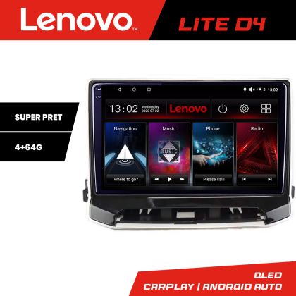 Navigatie Jeep Compass 2021- Lenovo QLED 1K 4+64 WIFI 5Ghz carplay android auto Android kit-compass2021+EDT-LITE-D4-10-4+64