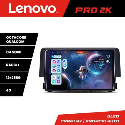 Navigatie Honda Civic 2016-2020 8 core QLED 2K 12+256 360 Android Waze USB Navigatie Internet Youtube Radio Lenovo