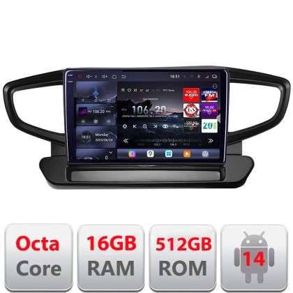 Navigatie Hyundai Ioniq 2016-2020 Android radio gps internet 8 core QLED 2K 12+256GB 360 Edotec