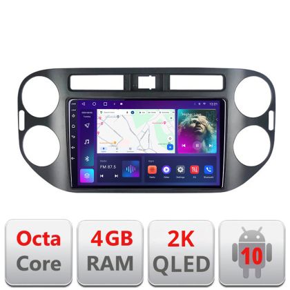 Navigatie VW TIGUAN si Golf Plus 2007-2011 Android Octa Core Ecran 2K QLED GPS 4G 4+32GB 360 KIT-489+EDT-E409-2K