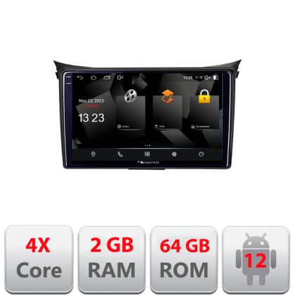 Navigatie Hyundai I30 2011-2016 Android Ecran 720P Quad Core 2+64 carplay android auto