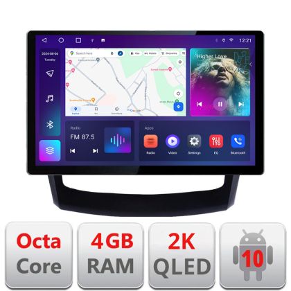 Navigatie Renault Kadjar facelift 2019-2022 Qled 2K Octa Core 4+32 LTE 4G DSP Wifi 5Ghz android auto carplay radio gps internet kit-9030-facelift+EDT-E413-2K+kit-9030-facelift10-9