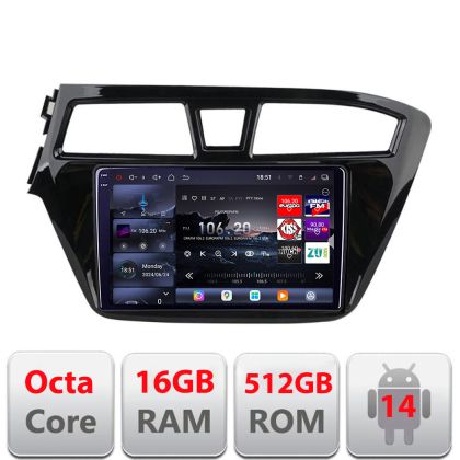 Navigatie Hyundai i20 2015-2018 Edotec Kit-517 8 core QLED 2K 12+256GB 360 Android Waze USB Navigatie Internet Youtube Radio