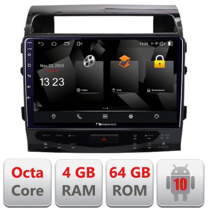 Navigatie Toyota Land Cruiser V8 L200 2009-2020 Nakamichi NAM5510 Qled Octa Core 720p 4+64 DSP 360 camera carplay android auto