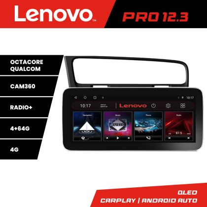 Navigatie VW Golf 7 K-491 Lenovo PRO 4+64 12.3 inch qled android 4G DSP gps internet  8Core