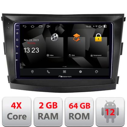 Navigatie SsangYong Tivoli 2015-2019 Android Ecran 720P Quad Core 2+64 carplay android auto