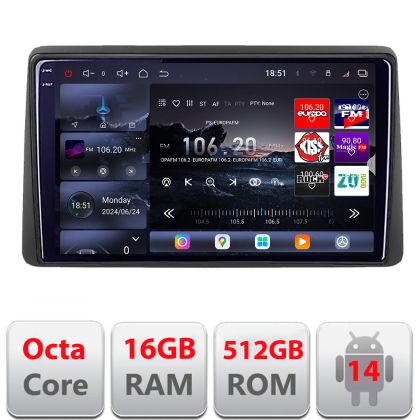 Navigatie Opel Movano Renault Master 2020- Android radio gps internet 8 core QLED 2K 12+256GB 360 Edotec V2