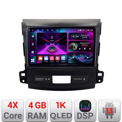 Navigatie Mitsubishi Outlander 2010 A-056  4+64 InCell Display 1K Android Waze USB Navigatie Internet Youtube Radio