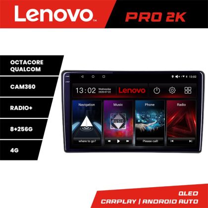 Navigatie Renault Trafic 2008-2012 Lenovo 8 core QLED 2K 8+256 360 Android Waze USB Navigatie Internet Youtube Radio