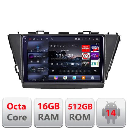 Navigatie Toyota Prius 5 Plus 2012-2020 Android radio gps internet 8 core QLED 2K 12+256GB 360 Edotec
