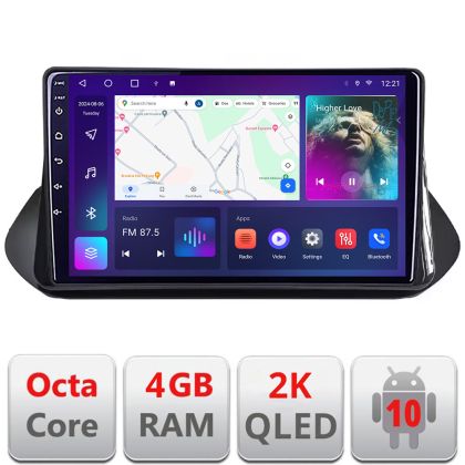 Navigatie Nissan X-trail 2021- QLED 2K Octa core 4+32 DSP 360 Optic FHD internet gps radio carplay android auto kit-x-trail-2021+EDT-E410-2K