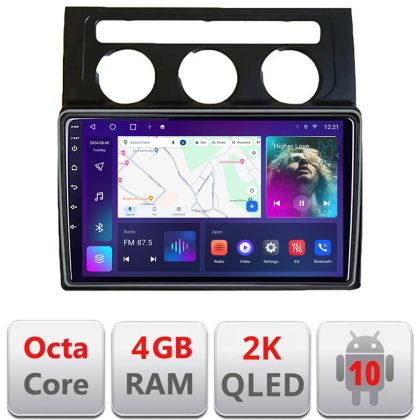 Navigatie VW Touran 2003-2009 clima automata C-touran2 Android Octa Core Ecran 2K QLED GPS 4G 4+32GB 360 kit-touran2+EDT-E410-2K