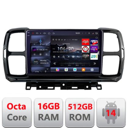 Navigatie Citroen C5 Aircross 2017+ Android radio gps internet 8 core QLED 2K 12+256GB 360 Edotec