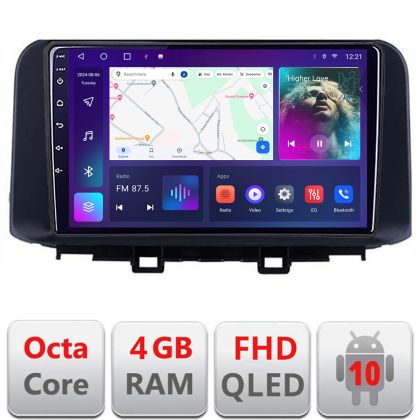Navigatie Hyundai Kona B-1058 Android Ecran QLED octa core 4+64 carplay android auto KIT-1058+EDT-E310V3
