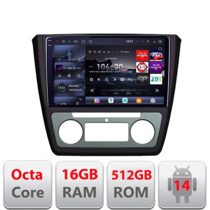 Navigatie Skoda Yeti 2009-2014 Edotec Kit-YETI 8 core QLED 2K 12+256GB 360 Android Waze USB Navigatie Internet Youtube Radio