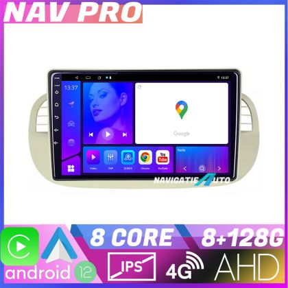 Navigatie Fiat 500 2007 2015 EDOTEC-LITE Android radio gps internet 8 128