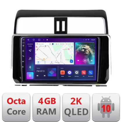 Navigatie Toyota Prado J150 2018- C-1065 Android Octa Core Ecran 2K QLED GPS 4G 4+32GB 360 KIT-1065+EDT-E410-2K