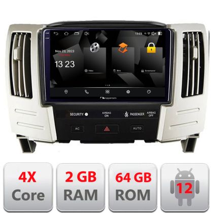 Navigatie Lexus RX300 2003-2008 Android Ecran 720P Quad Core 2+64 carplay android auto