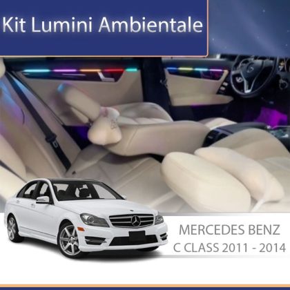 Lumini ambientale Mercedes C Class W204 trimuri set complet control din telefon sau sistemul original AMB-ME-W204-TRIMMS
